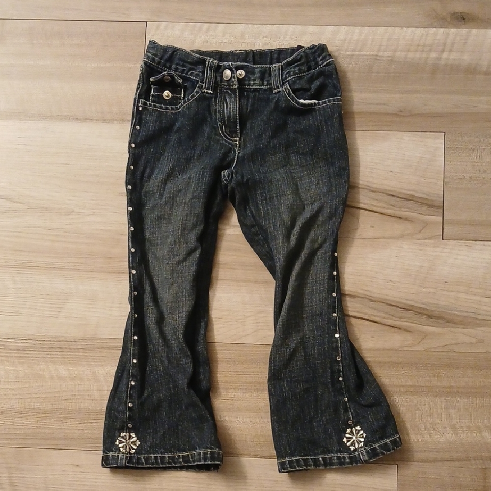 Gymboree Dark Blue Flare Jeans with Embellishments